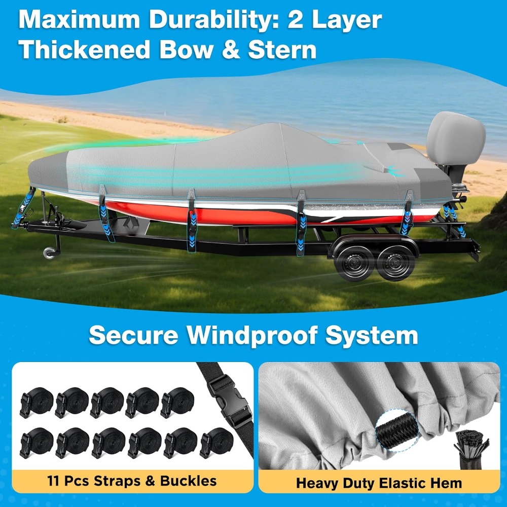 Boat Cover 20-22ft, 1200D Wate - Fishing Boat Trailer avaliação e preço
