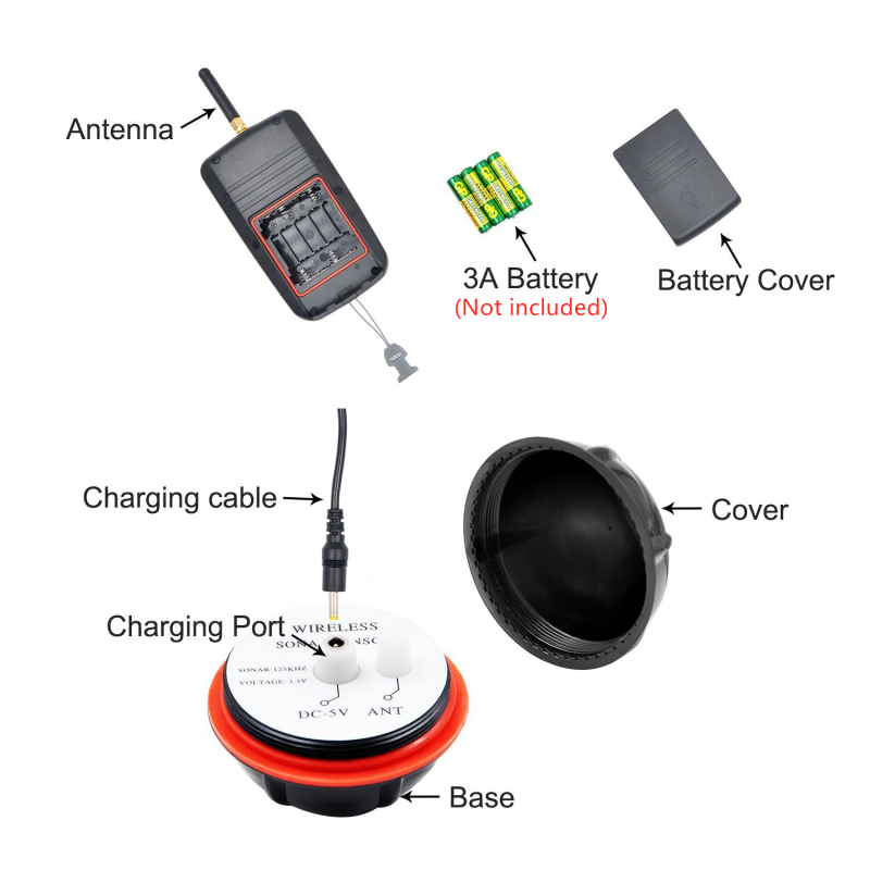 Sonar Sensor LCD Fish Finder 4 - Fishing Boat Depth Finder avaliação e preço