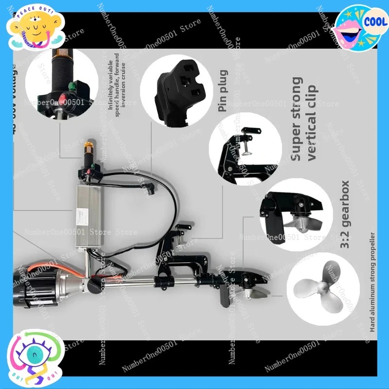 12V 24V 48V 60V 72V Brushless  - Fishing Boat Outboard Motor avaliação e preço