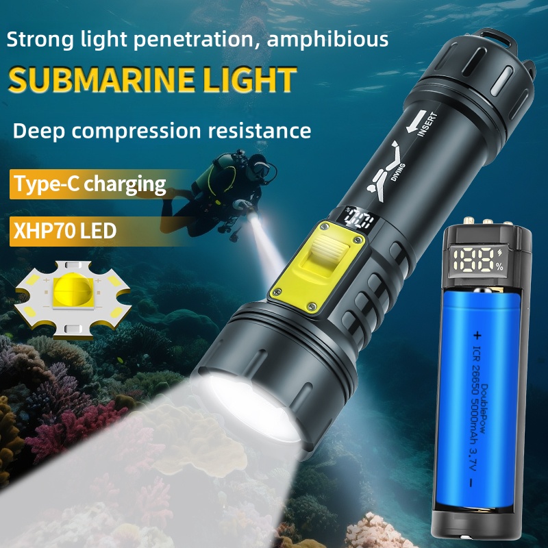 New XHP70 Diving Flashlight IP - Fishing Boat Cover avaliação e preço