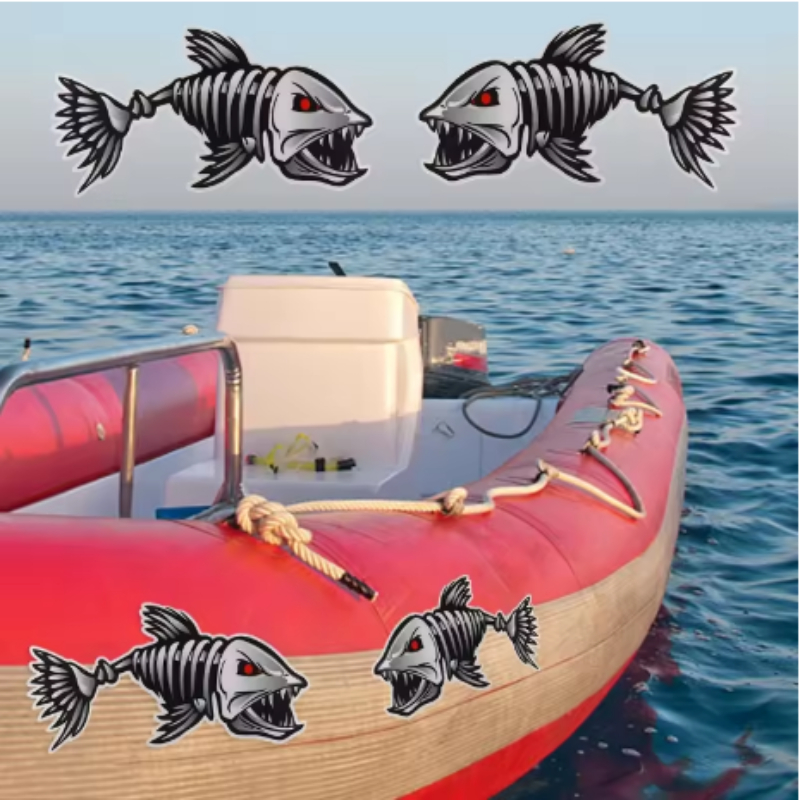 1Pair Fish Skeleton Boat Stick - Fishing Boat Anchor avaliação e preço