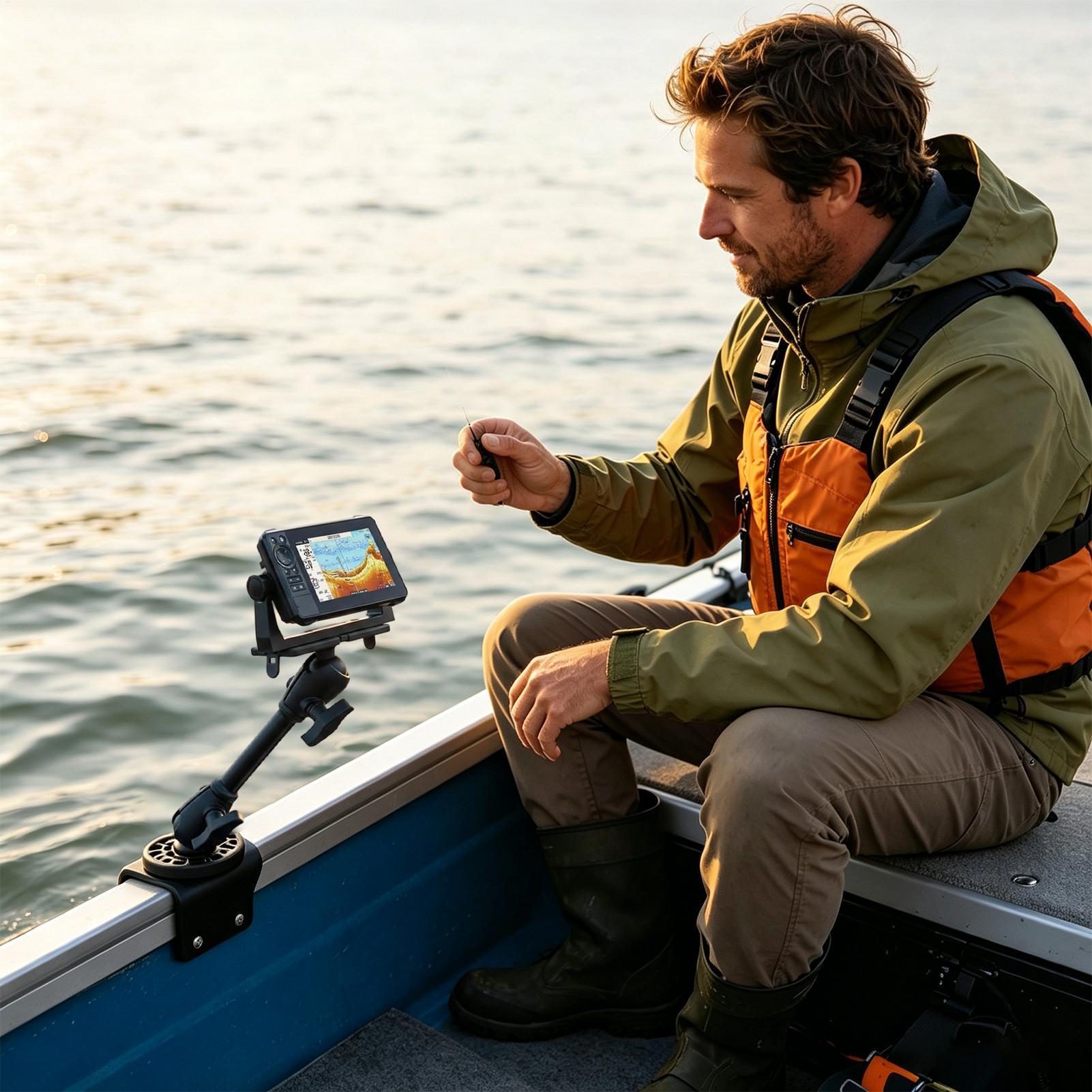 Kayak Transducer Mount 360 Deg - Fishing Boat Depth Finder avaliação e preço